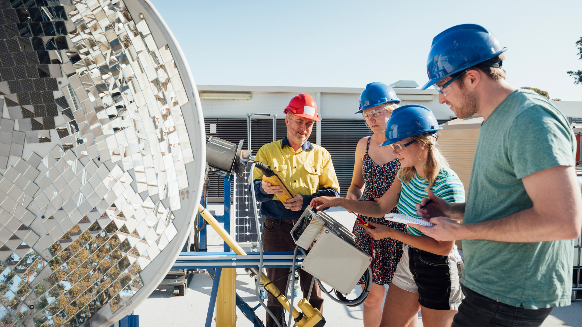 people working with energy system